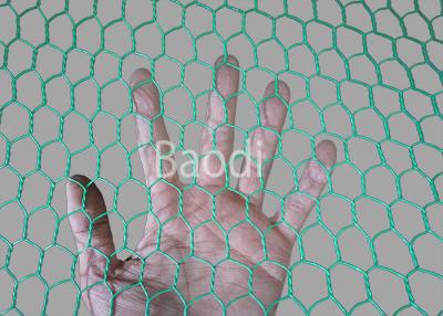 China Plastic Poultry Chicken Wire Mesh Net With Hexagonal Mesh , Green PVC Coated for sale