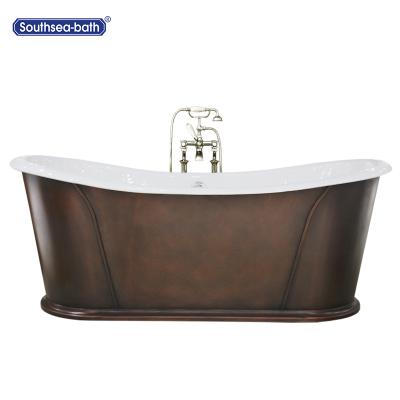 China Freestanding Bathtub Cast Iron Tub With Copper Lined Copper Bathtubs For Projects for sale