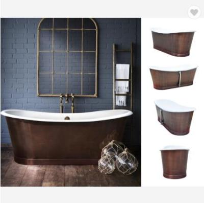 China Freestanding Cast Iron Bathtub With Skirt Copper Luxury Bathroom Antique Cast Iron Bathtub for sale