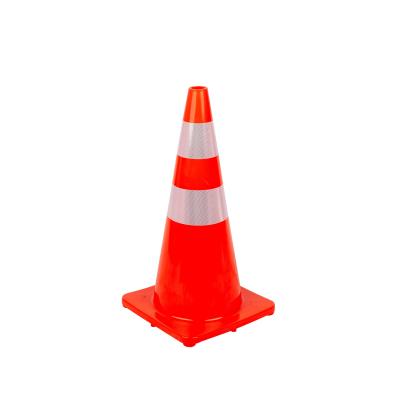 China 28inch Durable High Visibility Orange PVC Road Cone Wide Body for sale