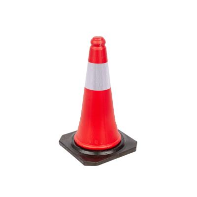 China High Quality 50cm Orange PE Traffic Cone With 10cm Reflective Tape for sale