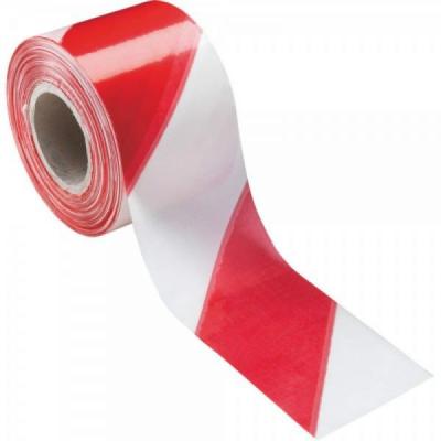 China Hazard Warning Barrier Tape PVC Safety Warning Tape Red/White 500Mtr for sale