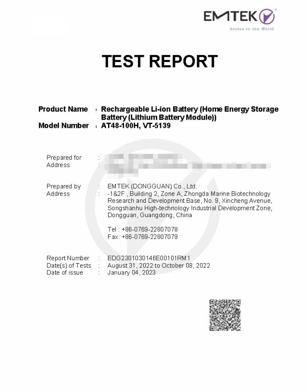 Testing Report - Zhejiang Hua Power Co.,Ltd
