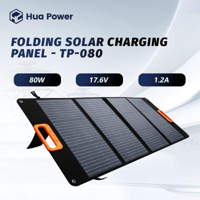 China Panel solar portátil de 80W Paneles de carga solar plegables 17.6V 1.2A para centrales eléctricas portátiles en venta