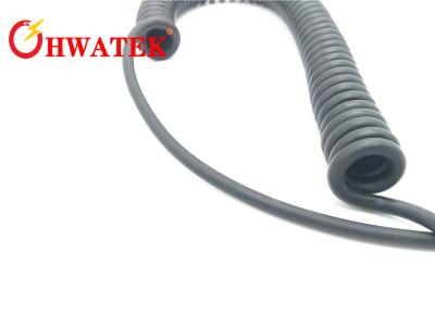 China Alambre de señal espiral rizado retractable del cable de transmisión con servicio del OEM de la chaqueta de la envoltura de PUR en venta