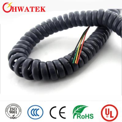 Chine Fil électrique de câble électrique de puissance d'UL de corde bouclée va-et-vient escamotable en spirale enroulée industrielle de ressort à vendre