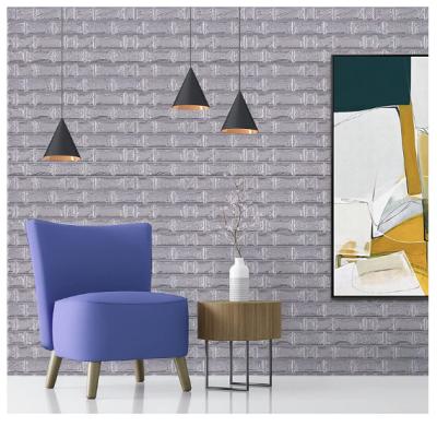 Chine Modern Silver / Gray Color Brick Design Factory Price 70*77cm 3D Foam Wallpaper à vendre