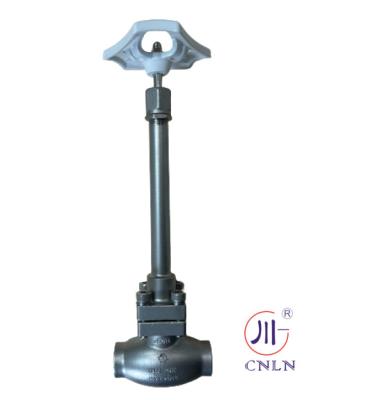 Китай DN15 Криогенный длинный ствол ручной клапан Глобусный клапан PTFE клапан CF8 CF3 Длинная ось Стоп-клапан Белое колесо продается