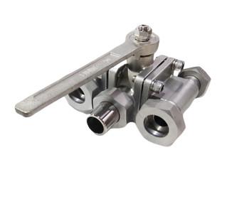 China OEM DN25 Cryogenic Three Way Ball Valve Stainless Steel With Burst Disk for sale