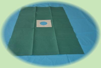 China Green Medical Adhesive Disposable Fenestrated Drape For Hospital Clinic Surgery for sale