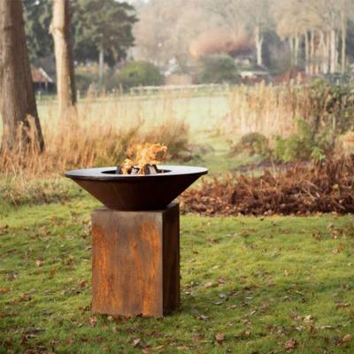 China Corten Steel BBQ Grill Wood Burning Barbecue Grills Metal Smoker Grill for sale