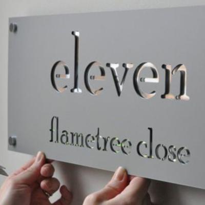 China Address Stainless Steel Door Number Sign Laser Cut Garden Metal Ornaments for sale
