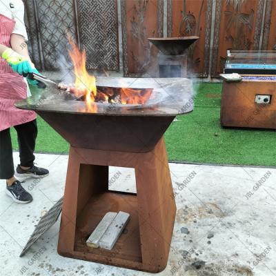 China Corten Steel Fire Pit BBQ Fiq Xl Outdoor Corten Steel BBQ Grill for sale