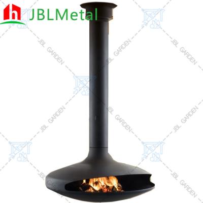 China Indoor Home Wood Charcoal Ceiling Suspended Fireplace Black color en venta