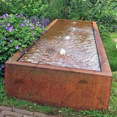 China 1800mm*1800mm Landscaping Water Feature Corten Steel Water Fountain Prerusted for sale