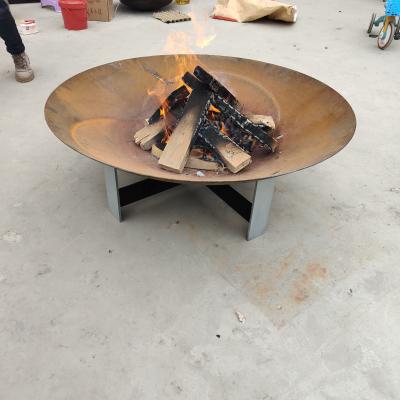 China Decorative Large Smokeless Fire Pits 100cm Corten Steel Fire Pit  2mm Thick for sale