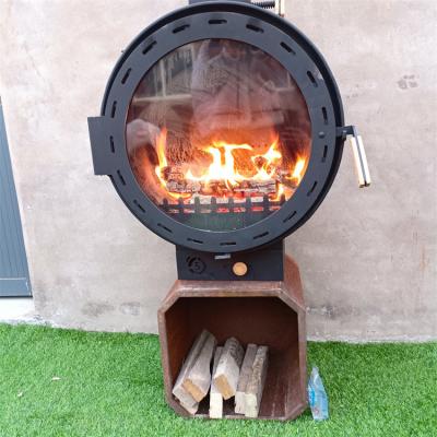 China 60cm 90cm Indoor Suspended Wood Burning Fire Pits Stove Fireplace High Temper Resistant for sale