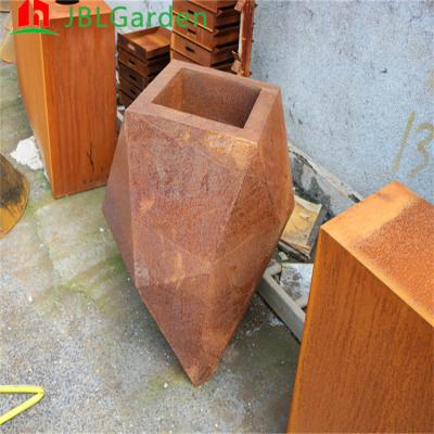 China 1500*500*600mm Flower Pot Outdoor Garden Metal Ornaments Corten Steel Rectangular Planter pots for sale