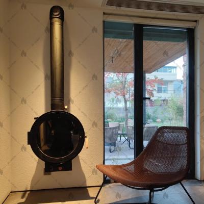 China ISO9001 Indoor Wood Burning Fire Pits Wall Mounted Suspended Wood Stove for sale