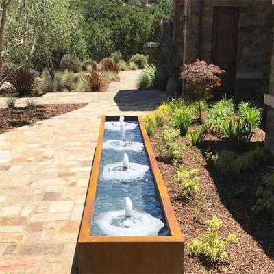 China Prerusted Surface Landscape Corten Steel Water Feature 1200mm Garden Ornaments en venta