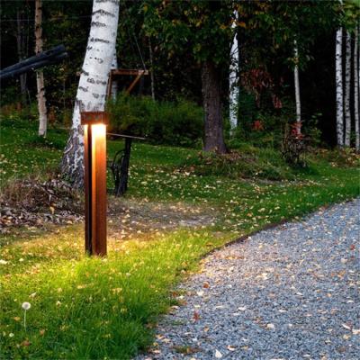 China Rustic Red Garden Lights Corten Steel Outdoor Lights Box Metal Outdoor Lamp  10Watt for sale