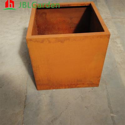 China Outdoor Round Flower Planter Pots Corten Steel Material for sale