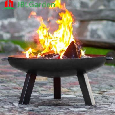 China Corten Steel Fire Pits Garden Outdoor Round Wood Burning Fire Pit Bowls for sale