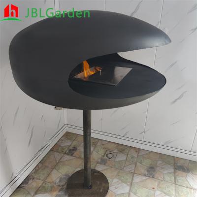China Indoor Free Standing Real Fire Ethanol Fireplace Corten Steel Material for sale