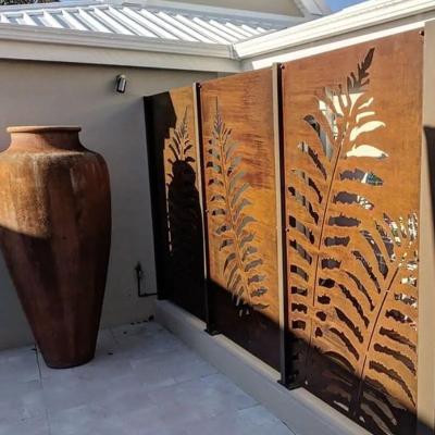 China Decorative Outdoor Privacy Art Corten Steel Garden Screen Laser Cut Te koop