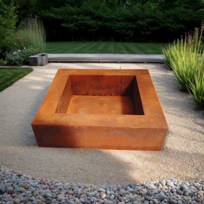 China Corten Steel/Weathering Steel Fire Pits Round/Square Wood Burning Fire Pit for sale
