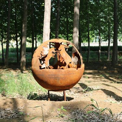China Garden Decorative Wood Burning Fire Pit Sphere outdoor fire bowls for sale