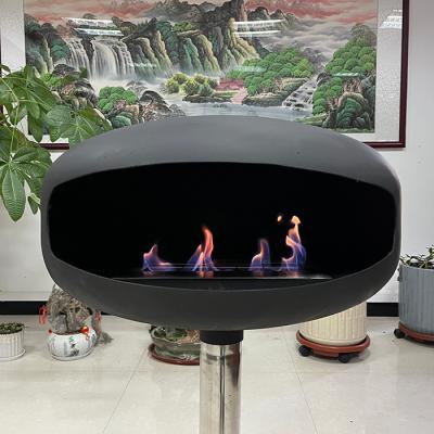 China Black With Silver Ethanol Alcohol Fireplace Manual Ignition Long Lasting for sale