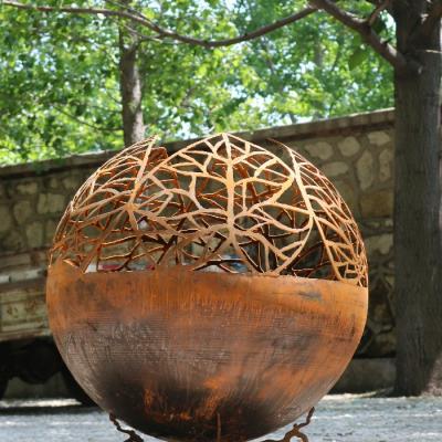 China Customized Thickness Outdoor Fire Ball Fire Pit Sphere Outdoor Wood Burning Fire Pit for sale