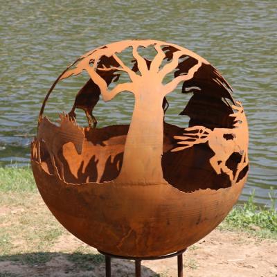 China Hand Crafted Corten Steel Fire Pits Fuel Type Wood Gas Propane for sale