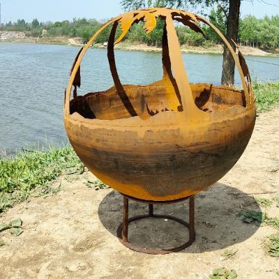 China Outdoor Hand Crafted Corten Fire Pit 3mm Thickness Round Large for sale
