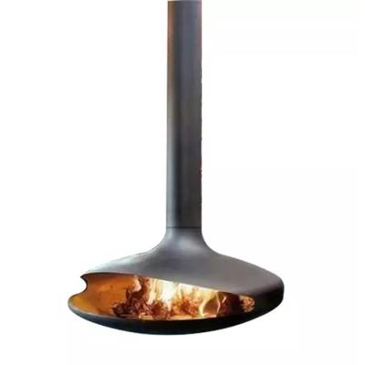 China Customizable Wood Pellet Fireplace Hanging Suspended From Ceiling for sale