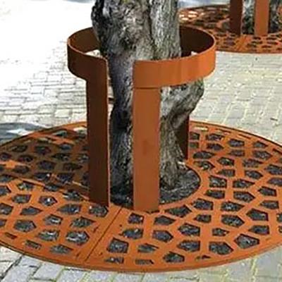 Chine Outdoor Corten Steel Tree Grating Street Metal Tree Protection Grate Tree Grills à vendre