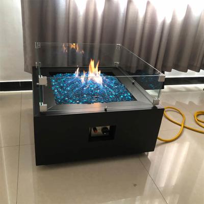 China 1.6ft Fire Pit Rectangular Fire Table With Propane Tank Inside 40000 BTU for sale