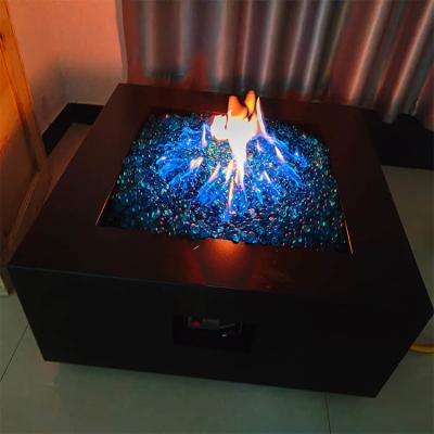 China 800mm Patio Propane Garden Gas Fire Pits Table ISO Garden Glass Fire Pit for sale