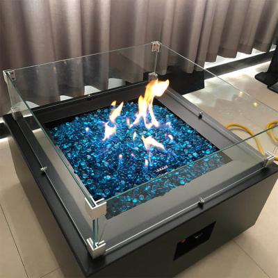 China ISO9001 Garden Firepit Table Set 0.8m Rectangular Outdoor Propane Fire Pit for sale