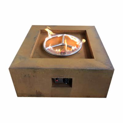 China 2.6ft Natural Gas Fire Pit 400mm Rectangular Corten Steel Fire Pit Table for sale
