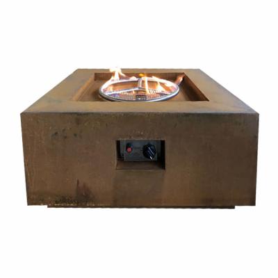 China OEM Rustic  Rectangular Garden Gas Fire Pit Natural Gas Outdoor Firepit 0.8m for sale