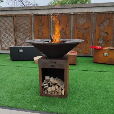 China 5-10 People Bbq Corten Outdoor Wood Burning Grill 120kg Versatile for sale