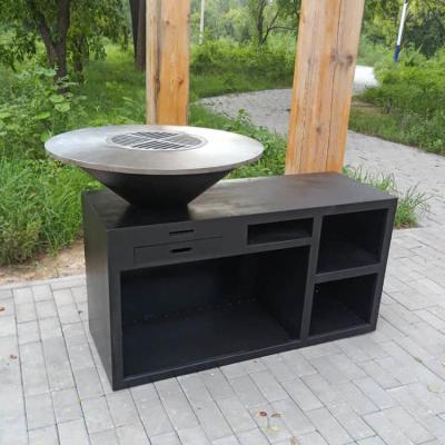 China Parrilla ardiente de madera portátil de la barbacoa ISO9001 de Corten del jardín en venta