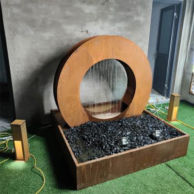 China SGS Corten Steel Water Feature D 1500mm Round Water Table for sale