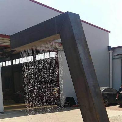 China SGS Corten Steel Water Feature 1800mm Rain Curtain Water Feature for sale