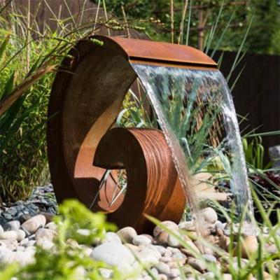 China Thick 2mm Artificial Water Fountain 20cm Water Feature Corten Steel for sale