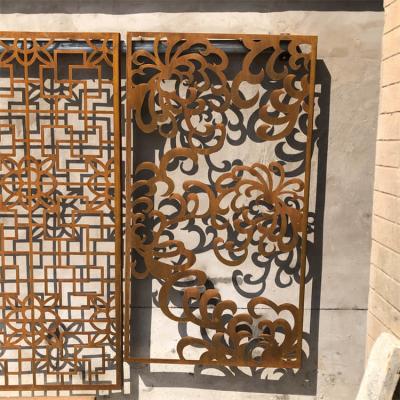 China 900mm Corten Decorative Metal Fence Panels 3mm Laser Cut Metal Screens for sale
