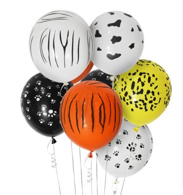 China Hot selling  kids  party decoration zebra printed  helium  jungle latex balloon  12