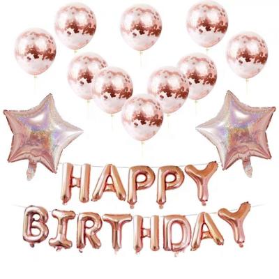 China Happy Birthday Letters Rose Gold foil balloons for kids birthday party toy helium globos for sale